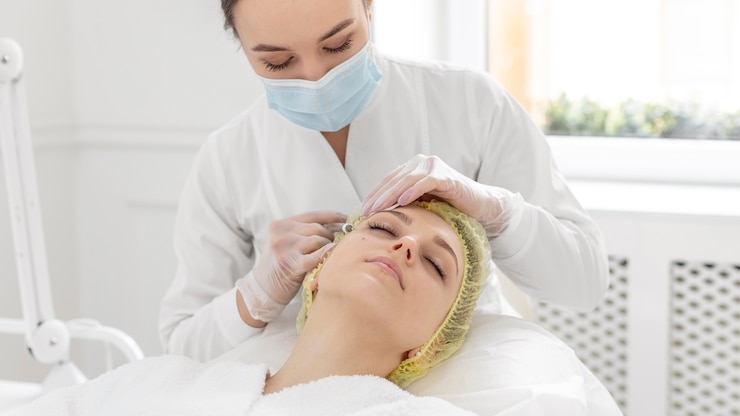 Client receiving combined facial rejuvenation treatments at Deva Med Spa in Vancouver